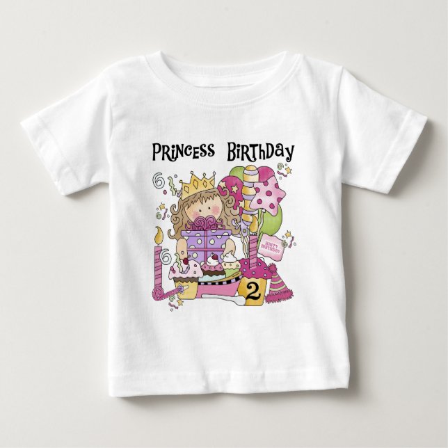 Princesse de fête 2e anniversaire Tshirts et cadea (Devant)