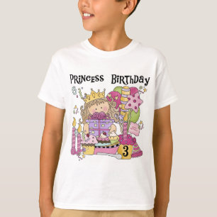Princesse de fête 3e anniversaire Tshirts et cadea