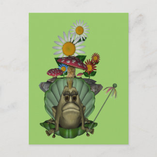 Princesse De Grenouille Sur Carte Postale Trone Cu