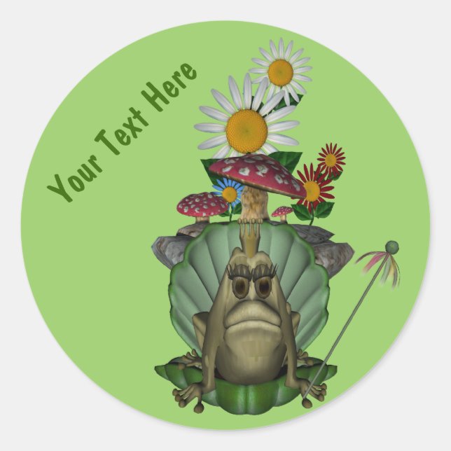 Princesse de grenouille sur Sticker mignon Trone (Devant)