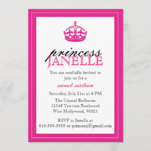 Princesse de roses indien - invitation du bonbon