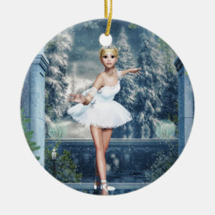 Princesse des neiges Ballerina Ornement d'art doub