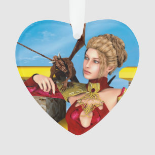 Princesse Dragon Fantastique Art Numérique