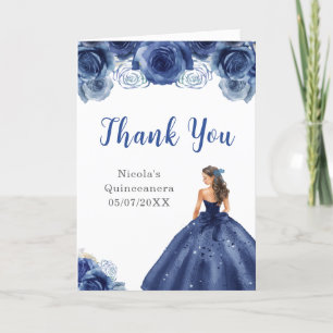 Princesse en bleu marine Robe Quinceanera Merci
