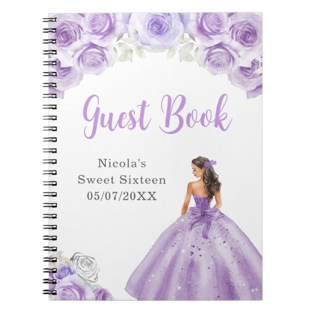 Princesse en Dusty Purple Robe Sweet 16 Livre d'in (Devant)
