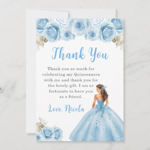 Princesse en Robe Bleue Quinceanera Merci