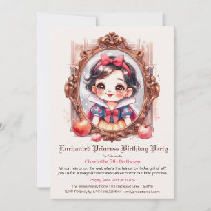 Princesse enchantée Anniversaire Invitation Neige 