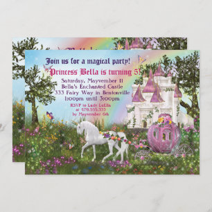 Princesse enchantée Party Invitation de château de