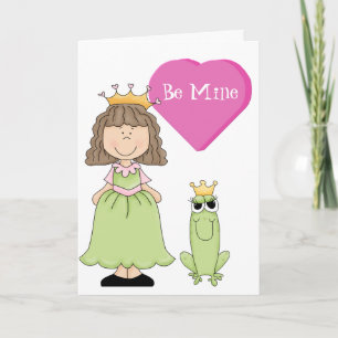 Princesse et Grenouille Valentine Carte de voeux