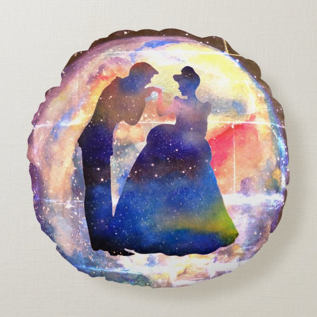 Princesse et le prince Rond coussin lancer (Devant)