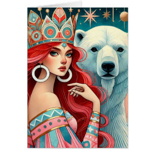 Princesse et l'ours polaire blanc carte intérieure