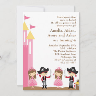 Princesse et Pirate Invitation