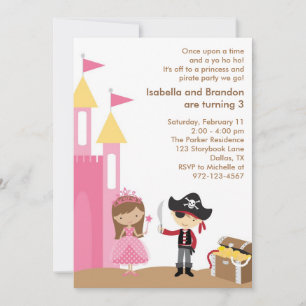 Princesse et Pirate Invitation