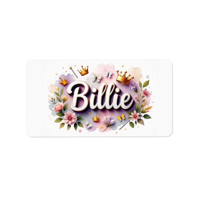 Princesse Floral Nom Étiquettes - Sticker personna (Devant)