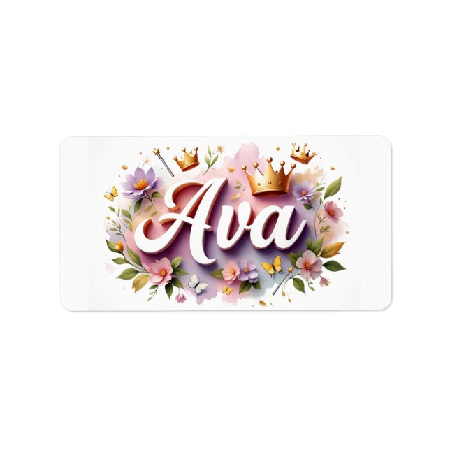 Princesse Floral Nom Étiquettes - Sticker personna (Devant)