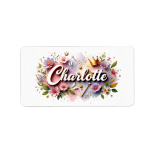 Princesse Floral Nom Étiquettes - Sticker personna