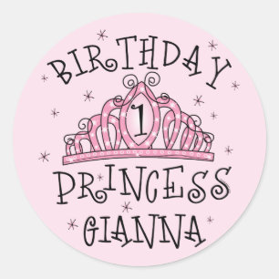 Princesse Gianna Sticker d'anniversaire de diadème