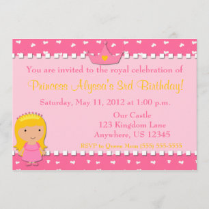 Princesse Girls Birthday Invitation