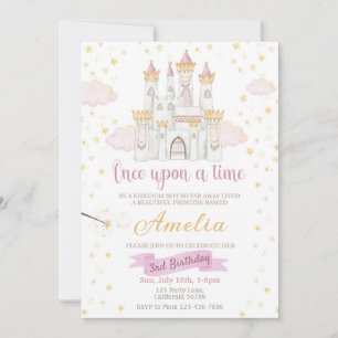 Princesse Invitation d'anniversaire une fois