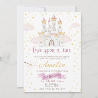 Princesse Invitation d'anniversaire une fois