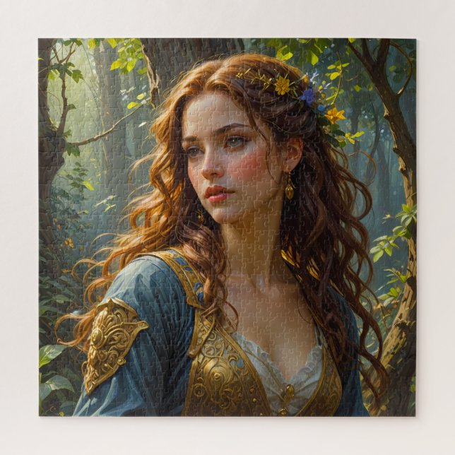 Princesse marchant dans les jardins Jigsaw Puzzle (Vertical)