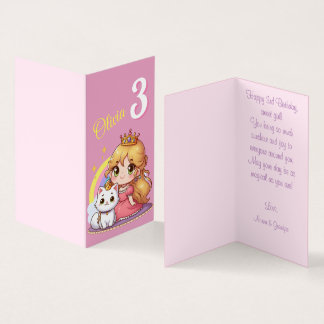 Princesse mignonne personnalisable avec chat blanc