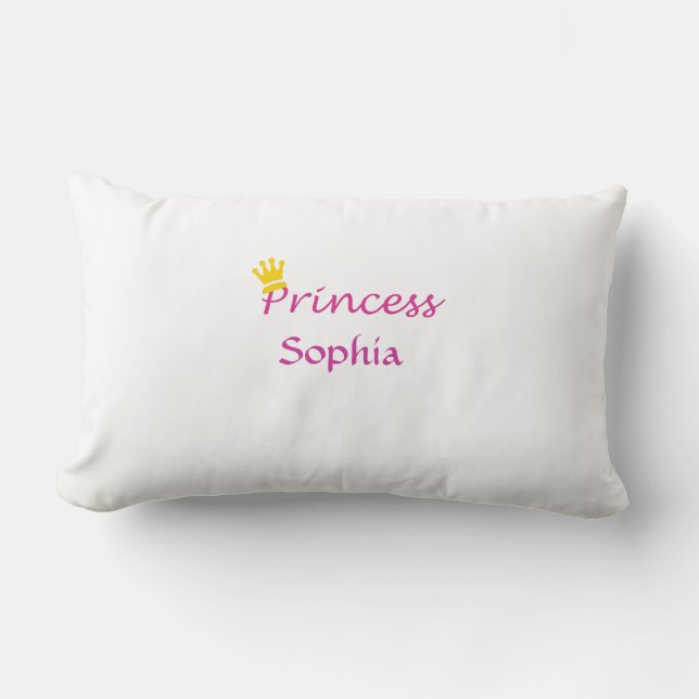 Princesse Nom personnalisé Lumbar Coussin (Recto)