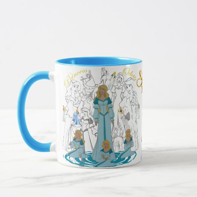 Princesse Odette Sketch Mug avec Rim&Handle coloré (Gauche)