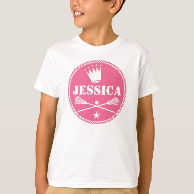 Princesse Personalized Girls T-shirt de lacrosse (Devant)