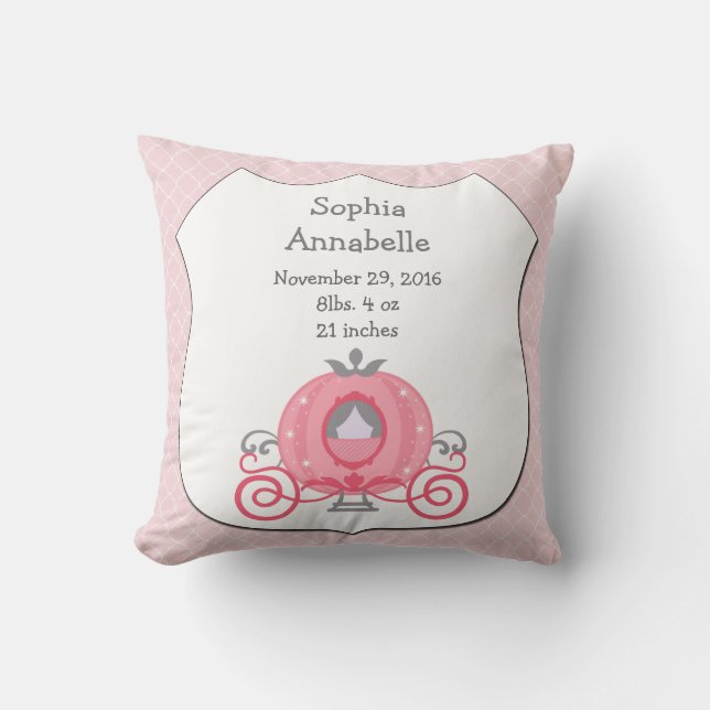 Princesse personnalisée Porte bébé Coussin fille (Recto)