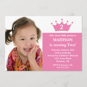 Princesse Photo Birthday Invitation