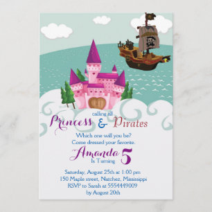 Princesse Pirate Invitation