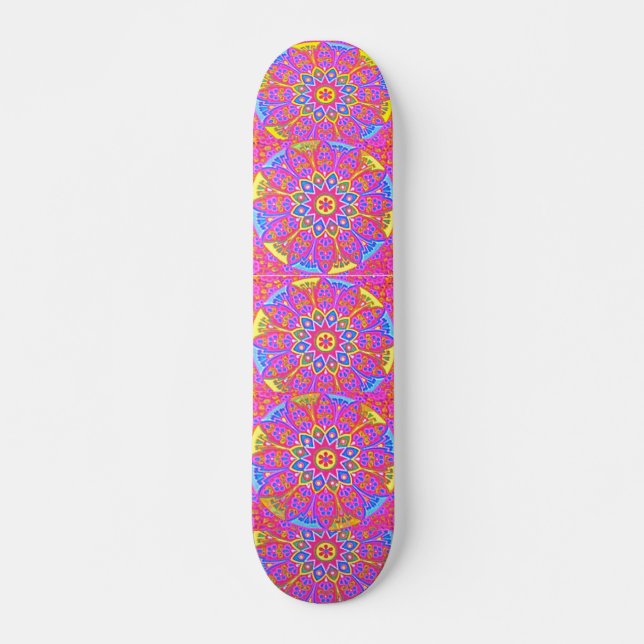 Princesse punk Pink Mandala Skateboard de patin (Devant)
