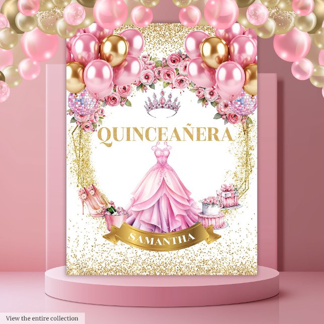 Princesse Quinceañera Tapisserie Or Tiara Glam (Princess Quinceañera Tapestry Gold Tiara Glam

)