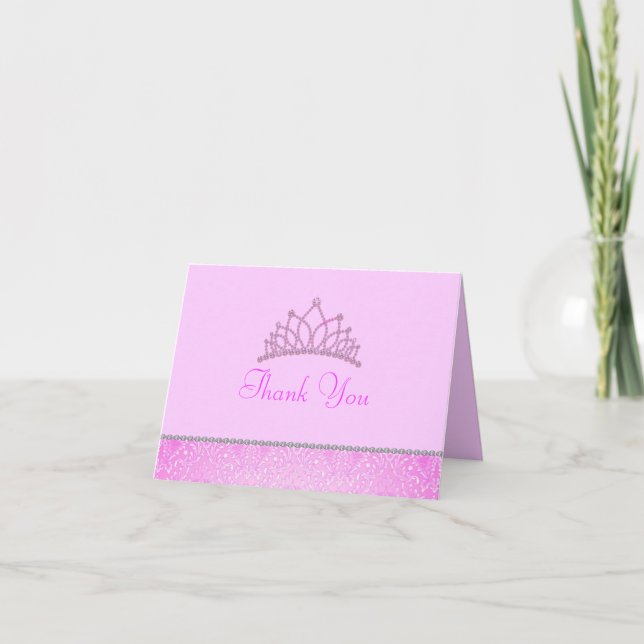 Princesse rose Carte de remerciements (Devant)