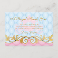 Princesse rose, cartes élégantes de Merci