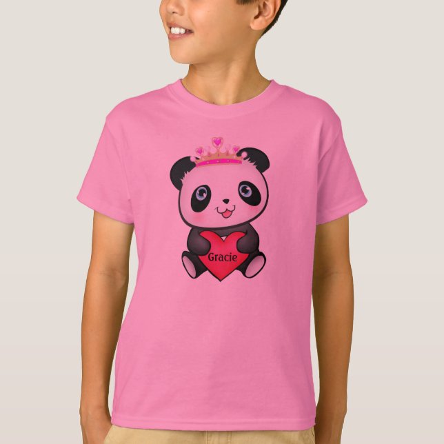 Princesse rose T-shirt de panda pour le présent de (Devant)