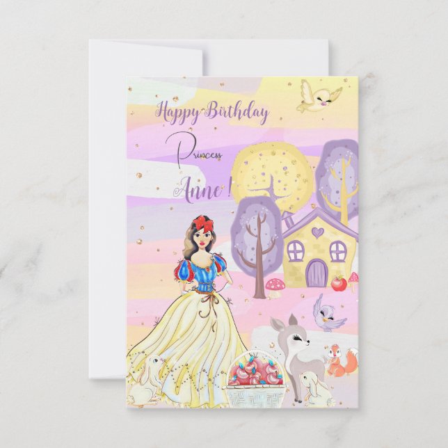 Princesse Snowy Bonne Carte de voeux d'anniversair (Devant)