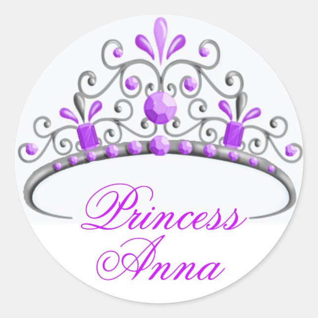 Princesse Tiara Birthday Stickers (Devant)