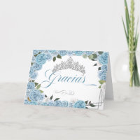 Princesse Tiara Blue Rose Carte de remerciements e