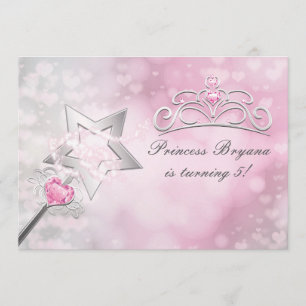 Princesse Wand et invitation rose argentée de