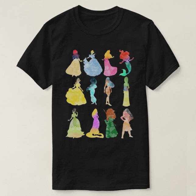 Princesses aquarelle T-shirt classique (Design devant)
