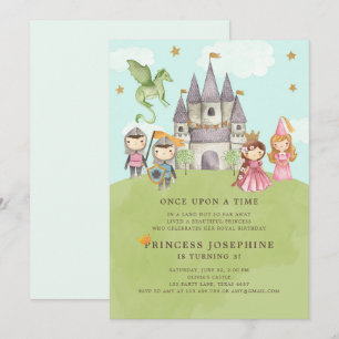 Princesses et Chevaliers Fille Invitation d'annive