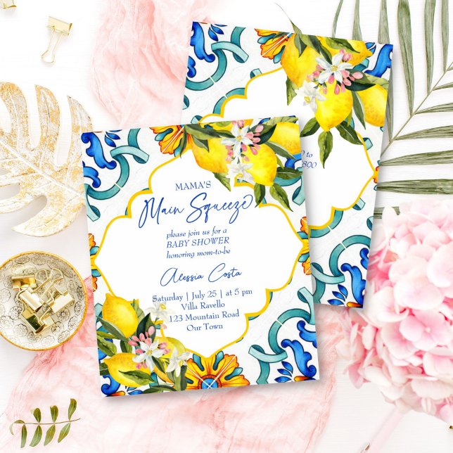 Principale pression citrons baby shower invitation (Créateur téléchargé)