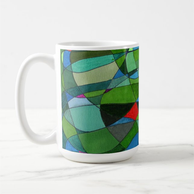 "Principalement des Verts" Résumé Conception Mug (Gauche)