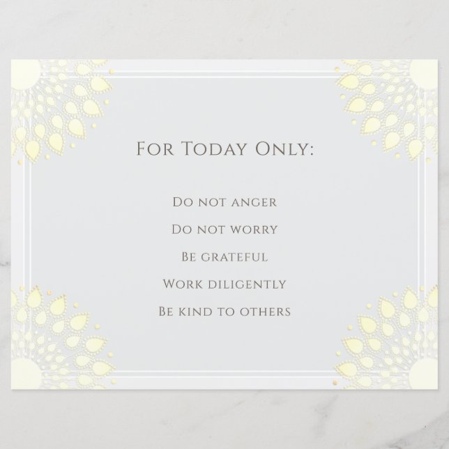 Principes de Reiki, préceptes (Devant)