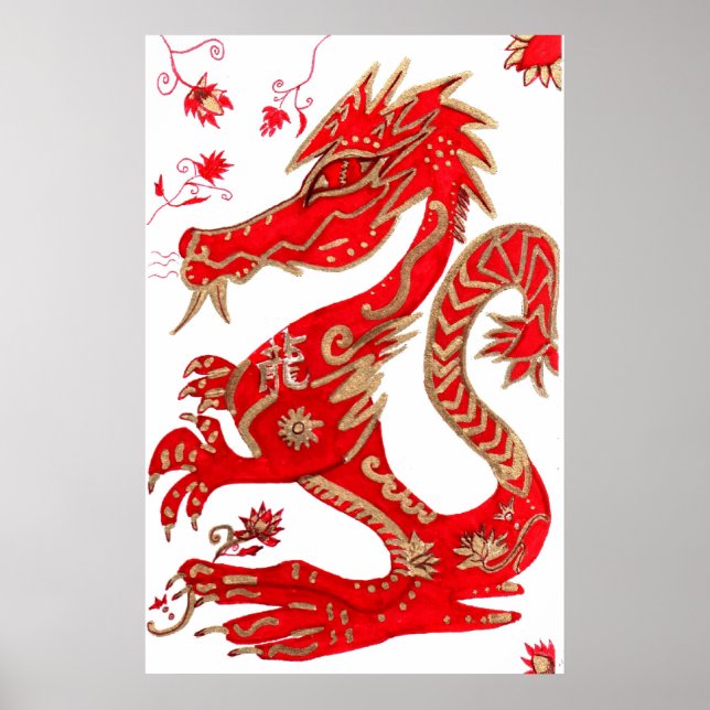 Print, Chinese Zodiac Dragon Poster (Devant)