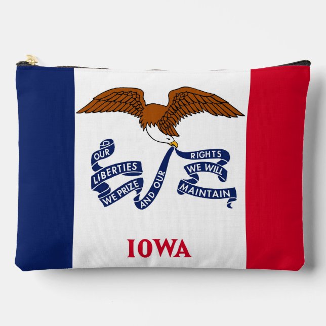 Print Cut Sac à coudre avec drapeau Iowa, USA (Recto)