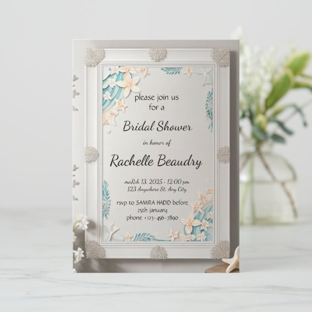 Printable Invitation Template for Bridal shower (Debout devant)
