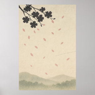 Printemps 3, Pétales dans le vent, impression sais